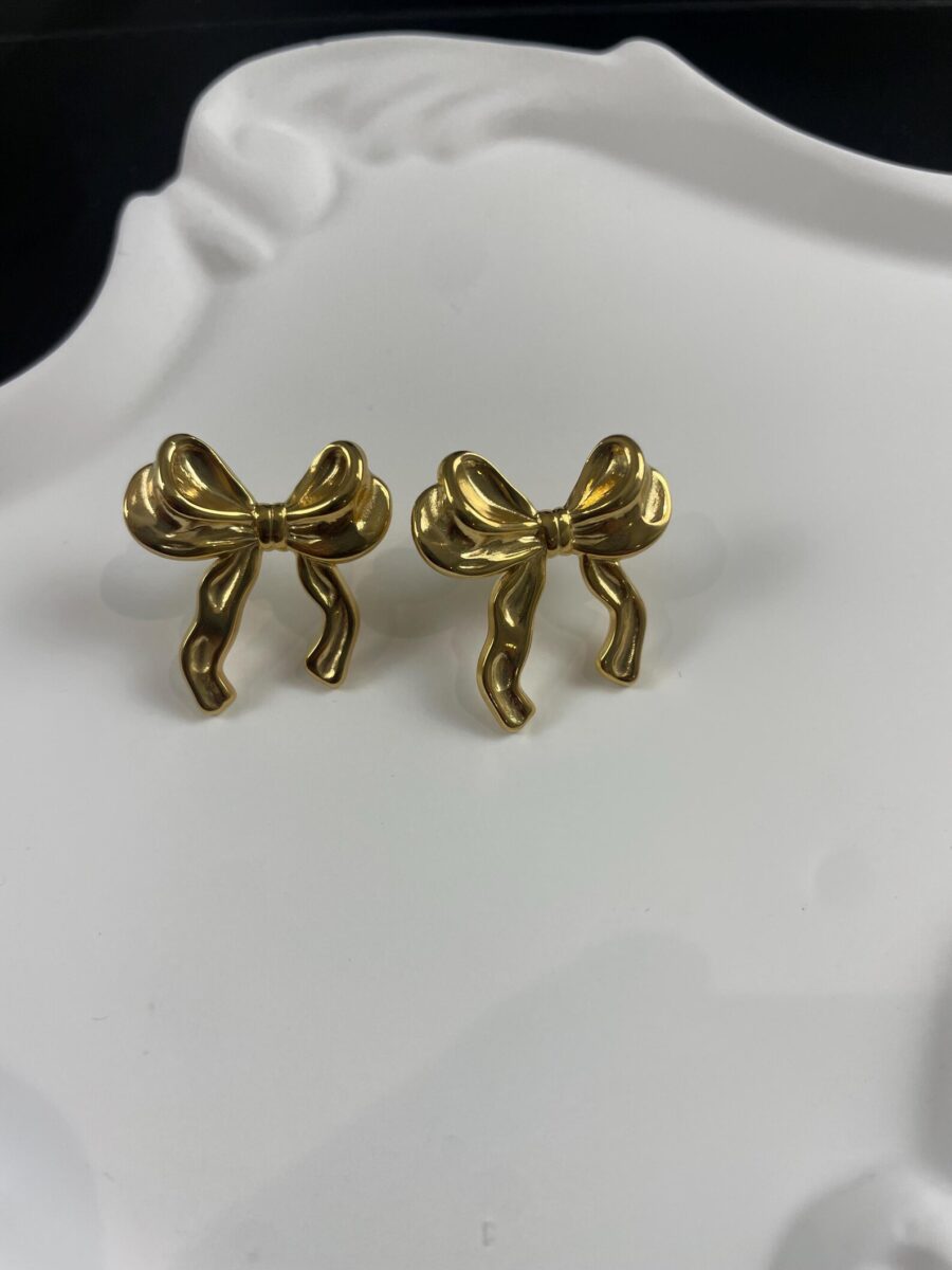 Gold Bow Earrings